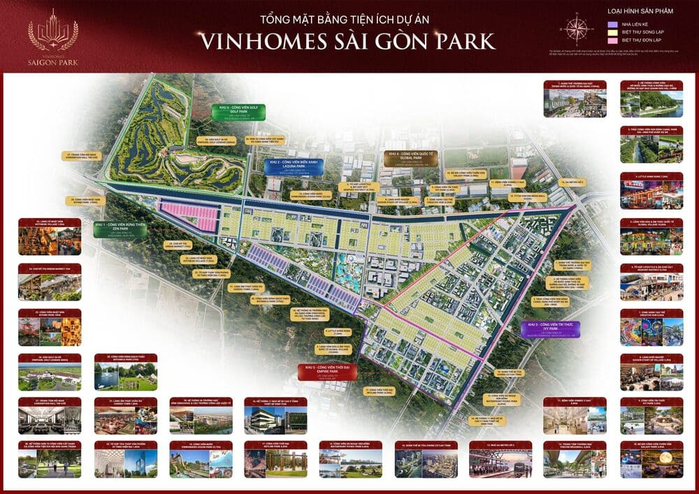 Mặt bằng tiện ích Vinhomes Saigon Park tổng thể